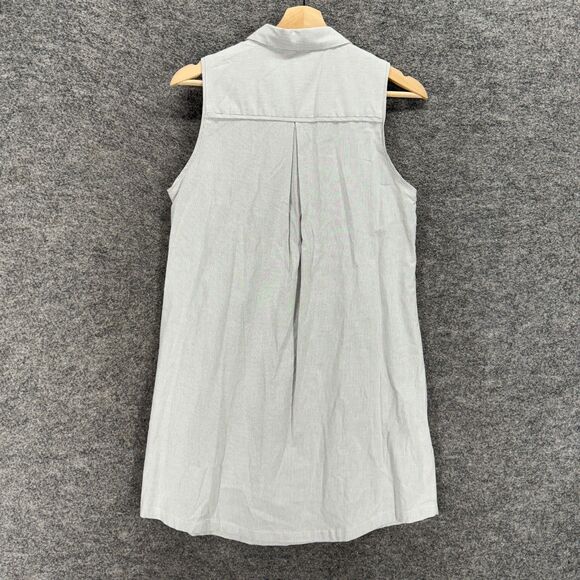 BCBGeneration Shirt Dress Women S Small Gray Midi Collared Button Sleeveless - Picture 2 of 7